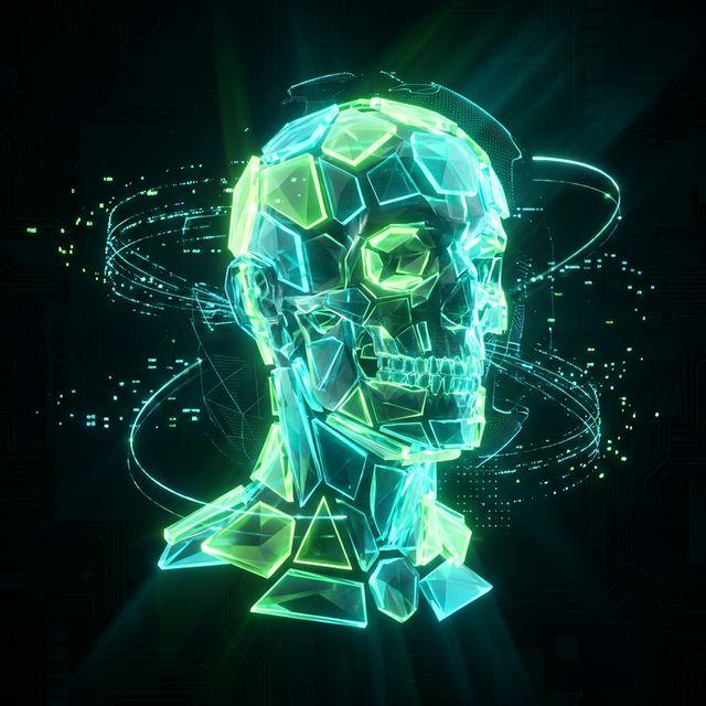 Ilustración 3D abstracta que representa innovación digital